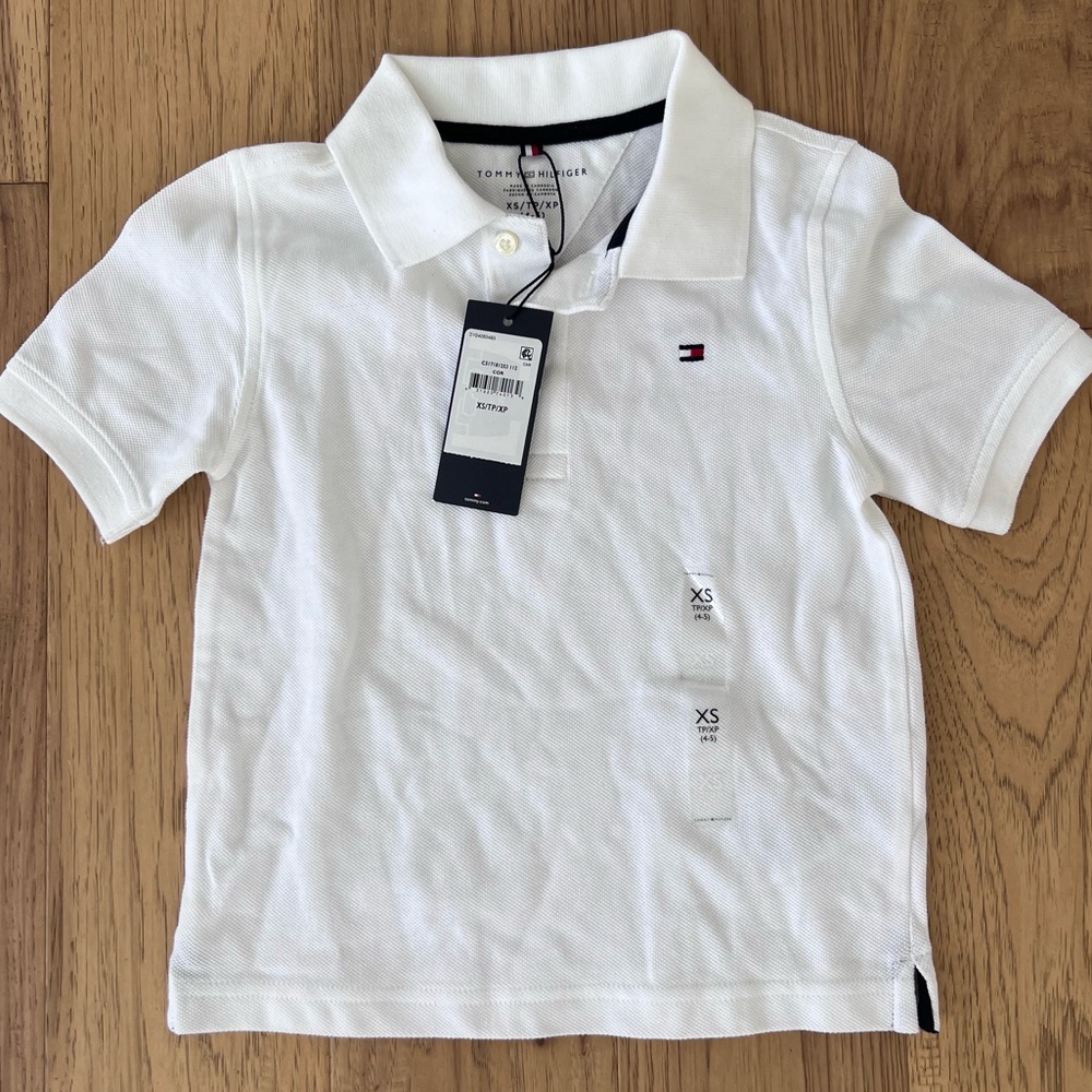 New With Tags Tommy Hilfiger Polo Gold Shirt Boys 4 5